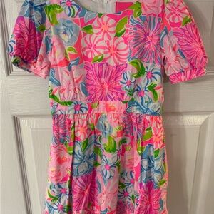 Lilly Pulitzer - 6 - Floral Kids Dress in Pink and Blue